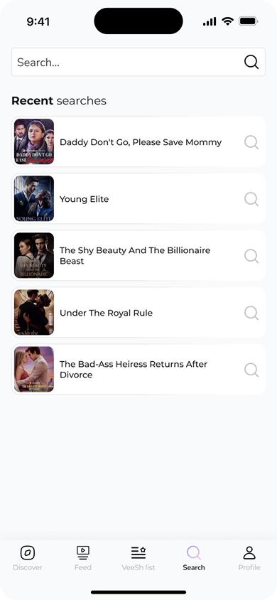 VeeSh Search Interface